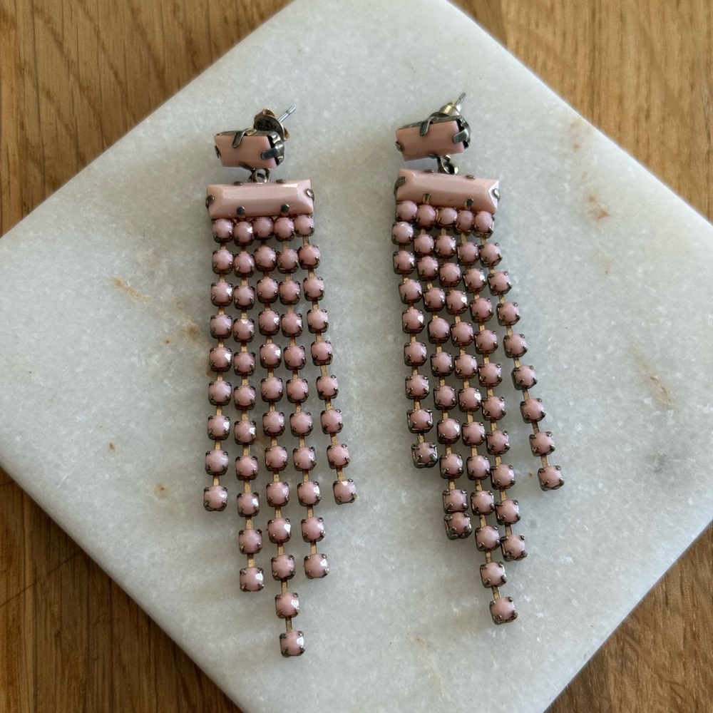 Elegant Pink Chandelier Earrings